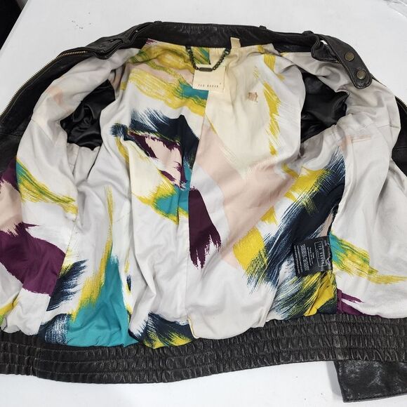 Ted Baker Leather Moto Jacket 2 - Picture 9 of 12